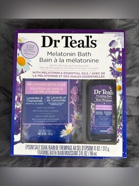 Dr Teal's Melatonin Lavender & Chamomile Bath Soak - Purple